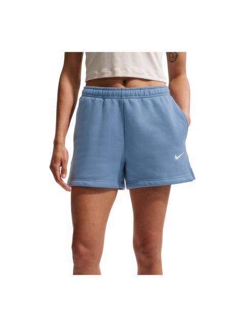 Nike (WMNS) Nike Studio Fleece Medium Mid-Rise Shorts 'Work Blue Sail' IR8313-486