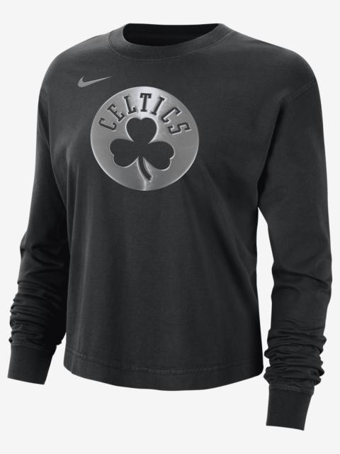 Nike Boston Celtics Courtside Women's Nike NBA Shine Boxy Long-Sleeve T-Shirt