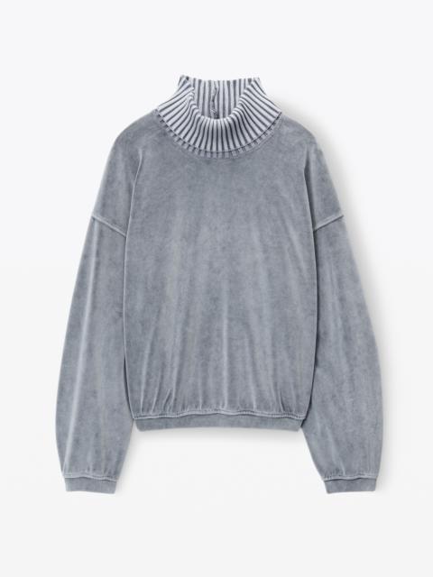 Alexander Wang rib trim turtleneck in velour