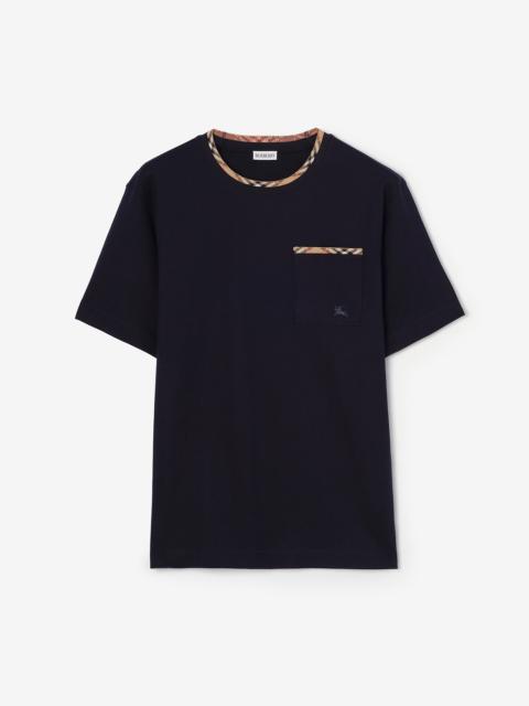 Burberry Check Trim Cotton T-shirt