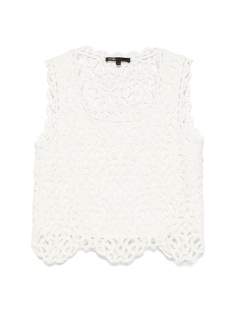 maje crochet-knit top