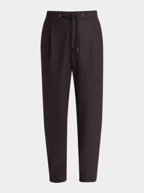 GIORGIO ARMANI Men's Pleated Cashmere Stretch Drawstring Pants