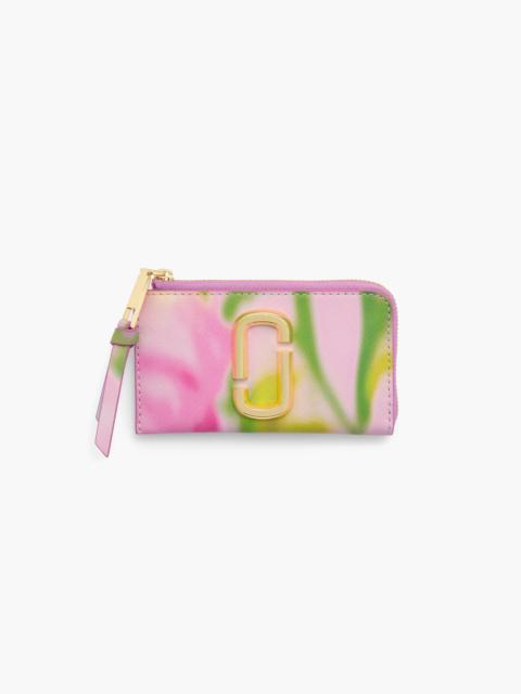 Marc Jacobs THE BLURRED FLORAL SNAPSHOT TOP ZIP MULTI WALLET