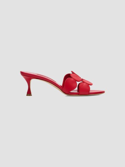 Manolo Blahnik Women's Haribalmu Leather Mules - Red