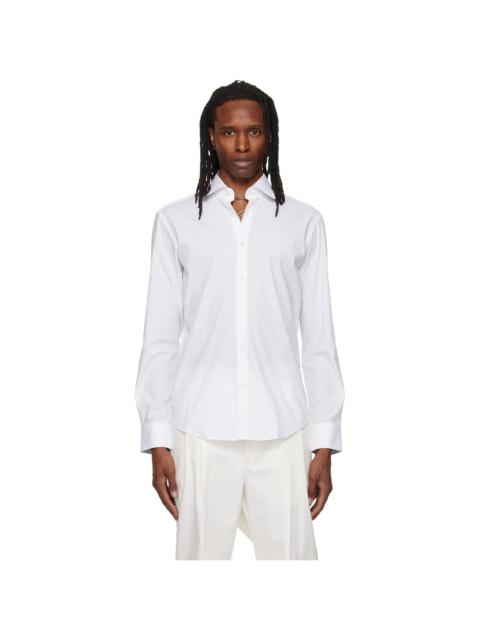 BOSS White Regular-Fit Easy-Iron Stretch Cotton Shirt