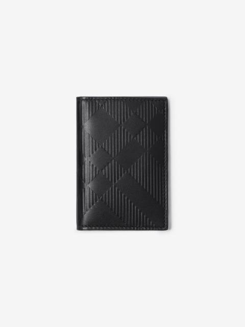 Burberry Check Leather Folding Card Case