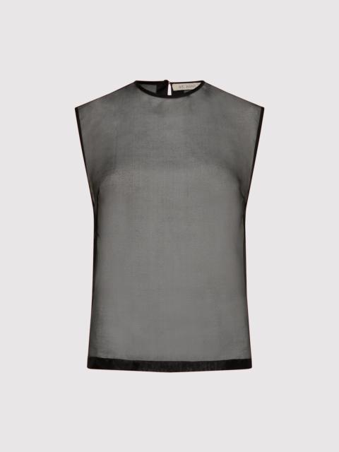 ST. AGNI Sheer Organza Top - Black