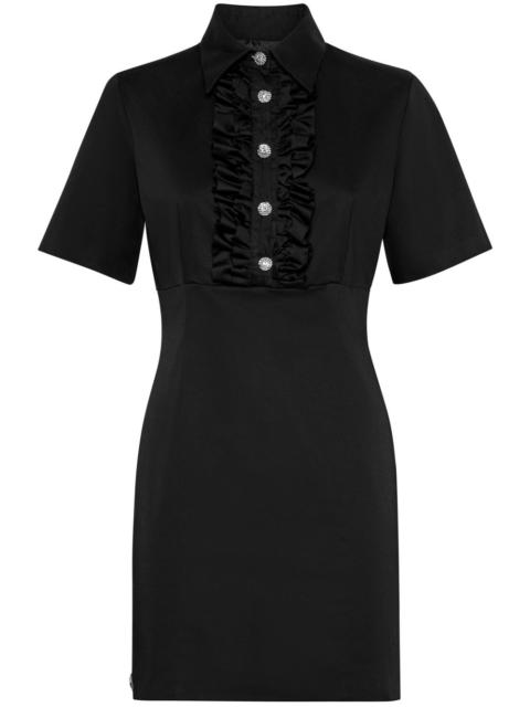 PHILIPP PLEIN ruffle-trim short-sleeve minidress