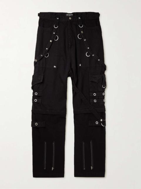 BALENCIAGA Raver Wide-Leg Convertible Studded Jeans