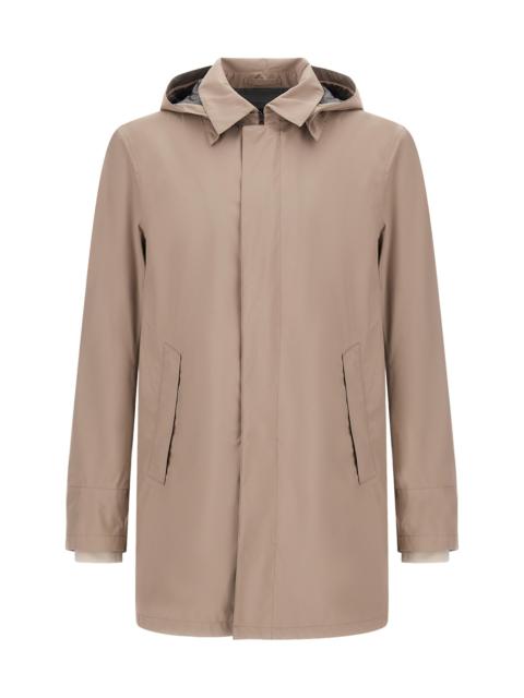 Herno Men's 2Layer City Hooded Trench Coat - Taupe