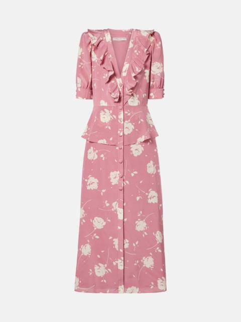 Alessandra Rich floral-print 미디 드레스