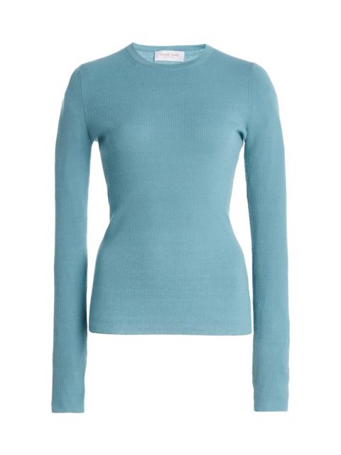 MICHAEL KORS COLLECTION Hutton Ribbed-Knit Top blue