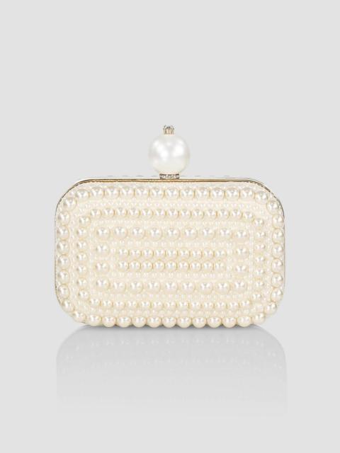 JIMMY CHOO Women's Small Cloud Faux Pearl-Embellished Leather Clutch - White