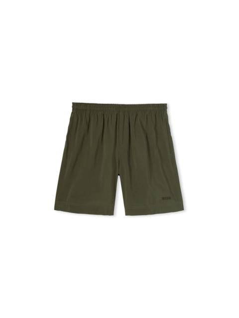MSGM Solid color viscose fluid Bermuda shorts