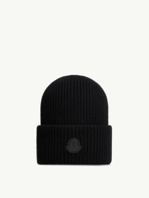 Moncler Leather Logo Cashmere Beanie