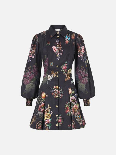 CAMILLA SHORT BUTTON FRONT SHIRT DRESS NIGHT GARDEN