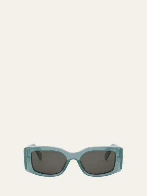 CELINE Men's Triomphe Rectangular Acetate Sunglasses