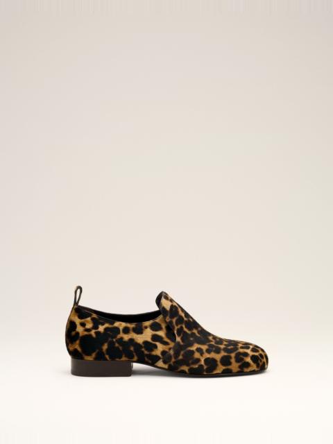 AMI Paris LEOPARD PRINTED FLAT COWHIDE LEATHER SHOES