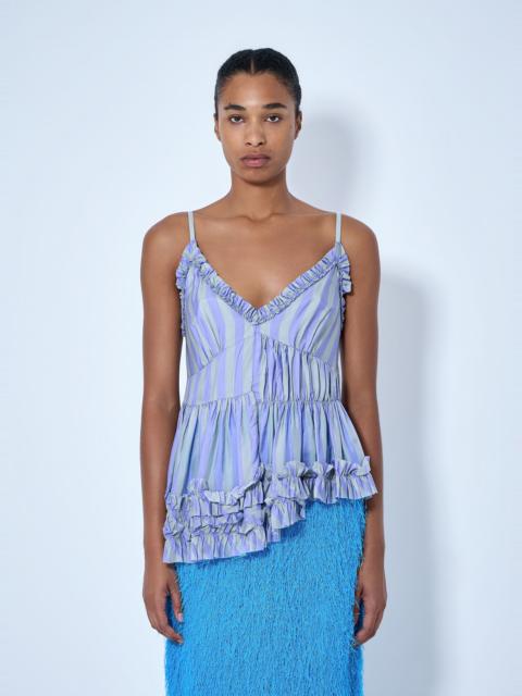Dries Van Noten Cemil Striped Ruffled Satin Camisole