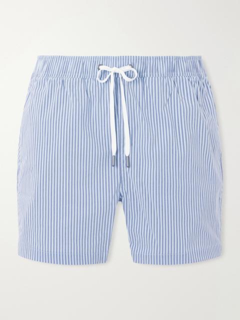 onia Charles Straight-Fit Mid-Length Striped Seersucker Swim Shorts