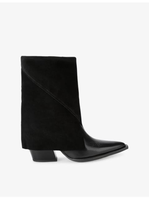 STEVE MADDEN McCoy Leather and Suede Knee-High Boots