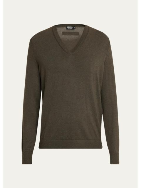 ZEGNA Men's Oasi Cashmere V-Neck Sweater