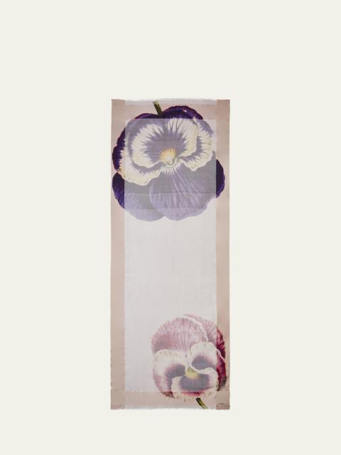 Faliero Sarti Floral Print Silk Scarf