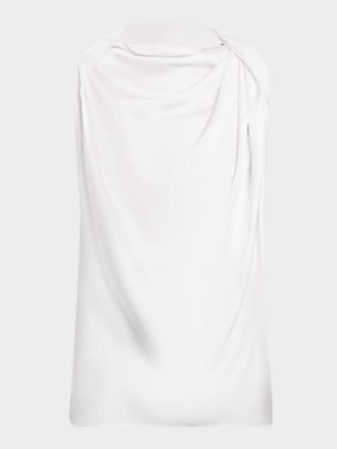 MICHAEL KORS COLLECTION Sleeveless Draped High-Neck Blouse