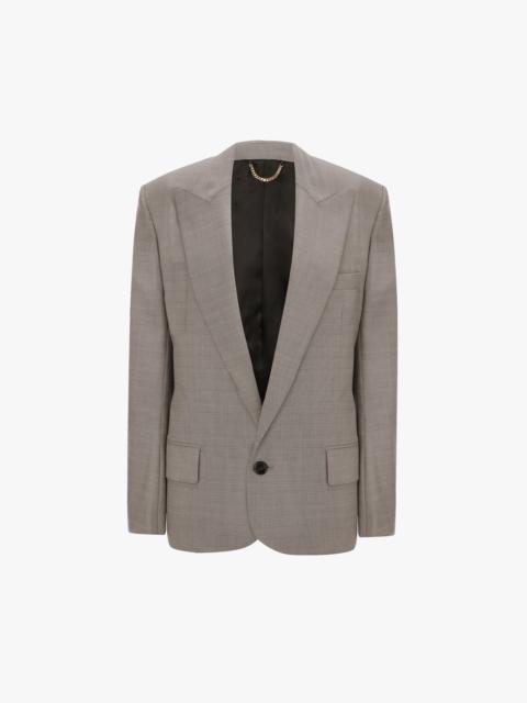 Victoria Beckham Sculptural Sleeve Jacket In Nickel