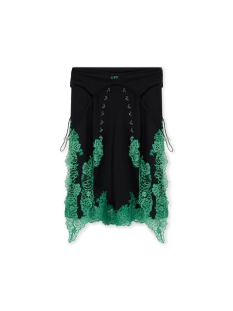 Off-White Silk Lingerie Corset Midi Skirt