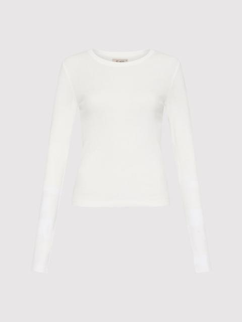 ST. AGNI Organic Cotton Soft Rib Long Sleeve Top - White