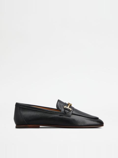 LOAFERS IN LEATHER - BLACK