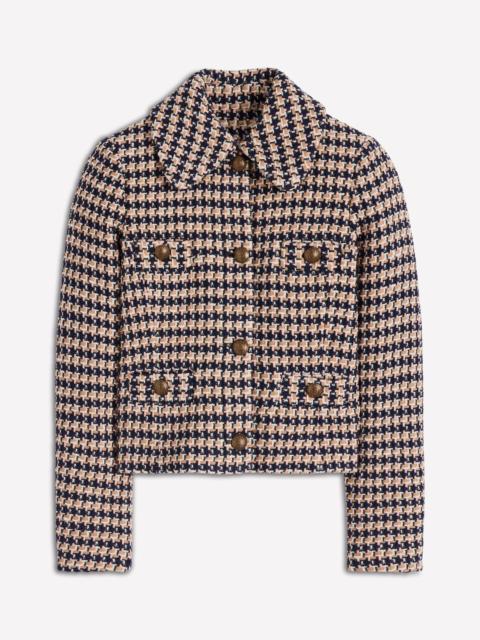 BODEN Button Up textured Jacket-CAMEL AND PINK TEXTURE