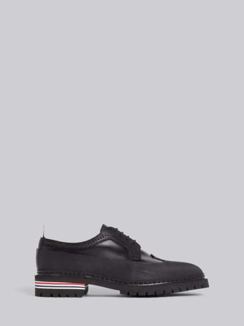 Thom Browne Black Vitello Calfskin Vulcanized Longwing Brogue