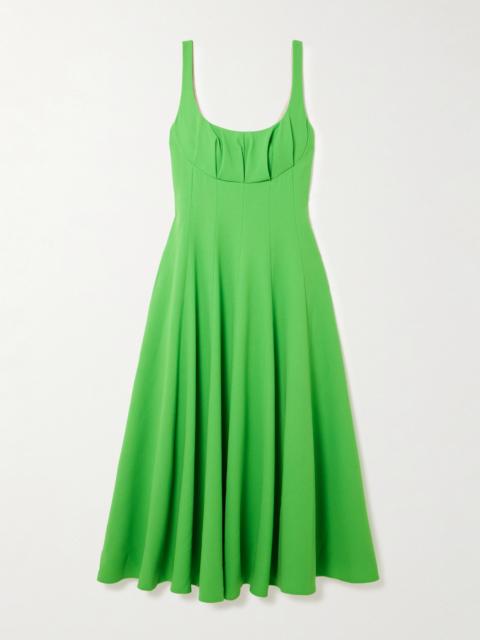 EMILIA WICKSTEAD Collins Pleated Paneled Wool-crepe Midi Dress