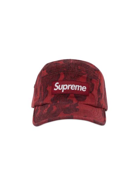 Supreme Supreme Flames Jacquard Denim Camp Cap 'Washed Red'