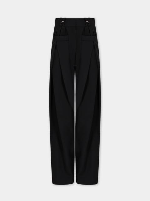 rabanne TAILORED WIDE LEG TROUSERS IN BLACK WOOL