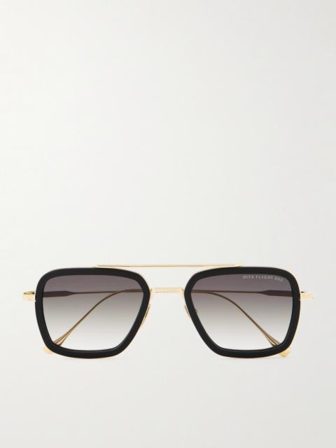 DITA Aviator-Style Gold-Tone and Acetate Sunglasses