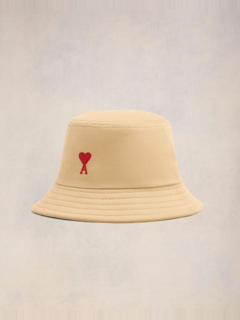 AMI Paris RED AMI DE COEUR EMBROIDERY BUCKET HAT