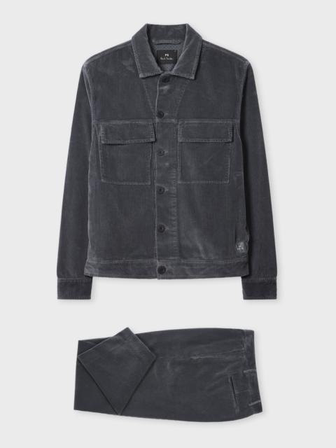 Grey Pleated Corduroy Co-ord