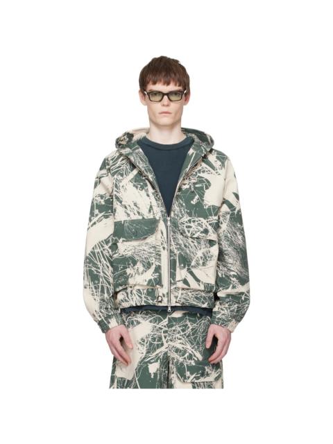 REESE COOPER® Khaki & Off-White Duck Canvas Hooded Cargo Jacket