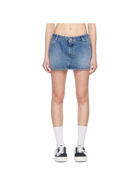 HALFBOY®️ Blue Zip-Fly Denim Miniskirt