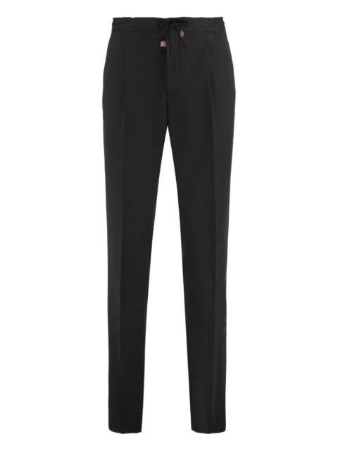 SLOWEAR drawstring-fastening wool trousers
