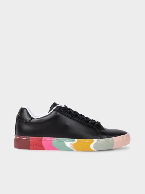 Black Leather 'Lapin' Swirl Trainers