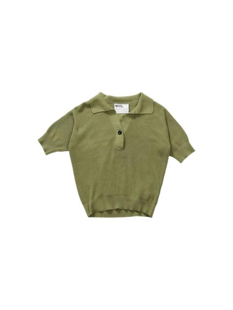 トップス MARGARET HOWELL RAMIE COTTON POLO MHL - Offset Placket Polo White - Rendez-vous Store