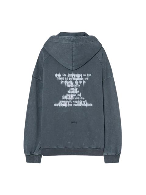 JUUN.J Language Lettering Embroidery Hoodie