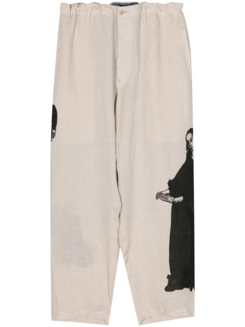 Yohji Yamamoto U-Lady print tapered trousers