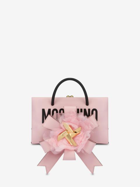 Moschino LEATHER FLOWER SMALL NAPPA LEATHER SHOPPER
