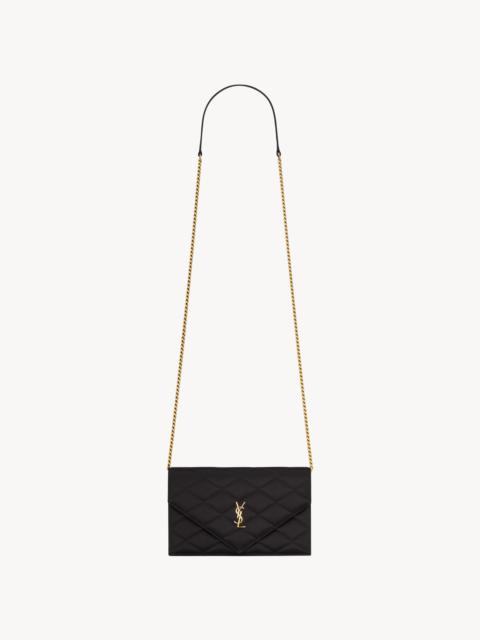 SAINT LAURENT PARIS CHAIN WALLET IN SATIN