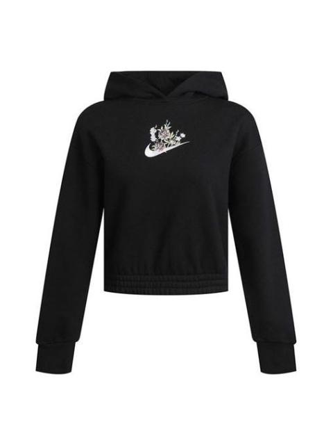Nike (WMNS) Nike Fleece Graphic Hoodie 'Black' DH1375-010